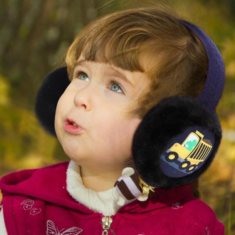BUTITNOW Toddler Kids Knit Dinosaur Earmuffs Soft Plush Comfortable Winter Outdoor Ear Warmers for Boys Girls - Image 5